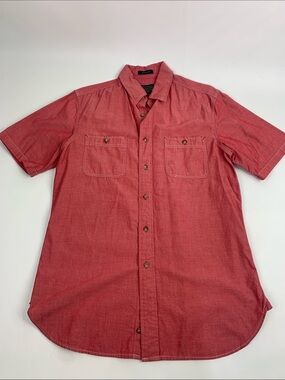 Pendleton Berkeley light Red Short-Sleeve Button Down Shirt mens Medium Pockets